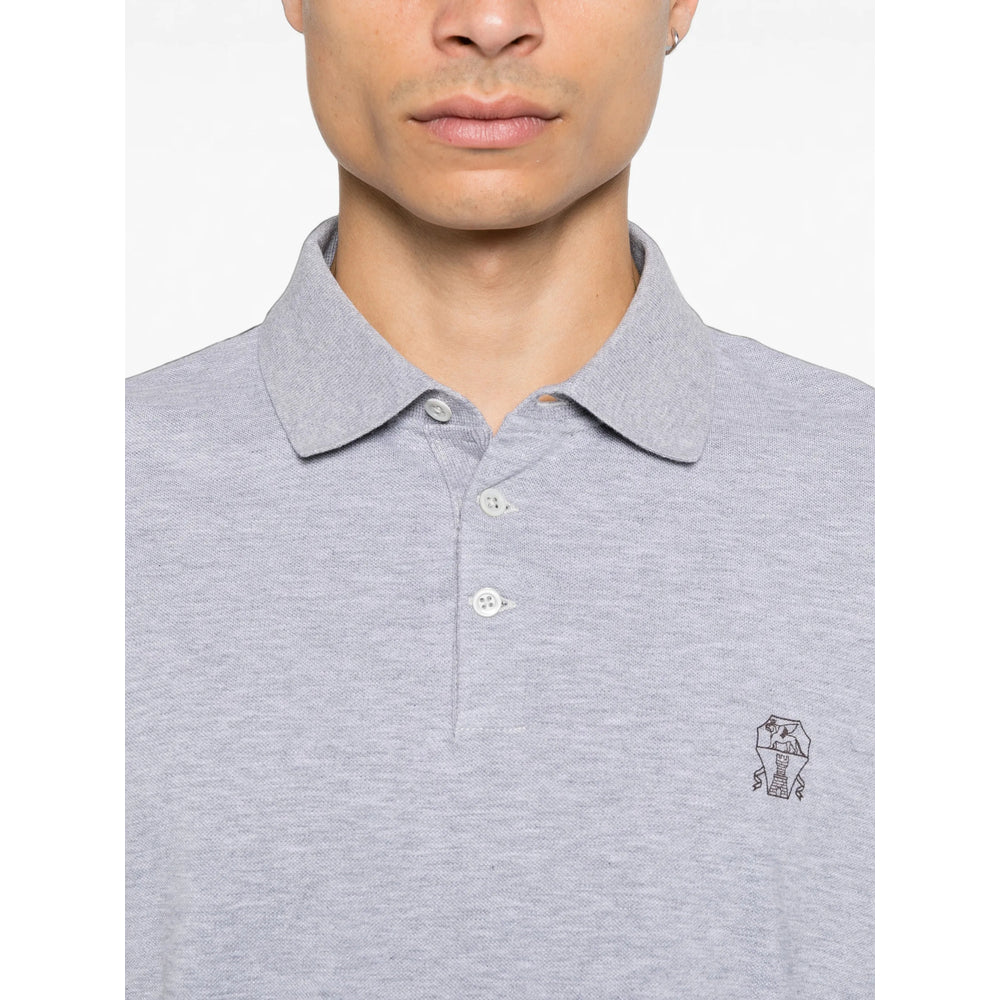 Brunello Cucinelli Grey Polo Shirts Men BRUNELLO CUCINELLI