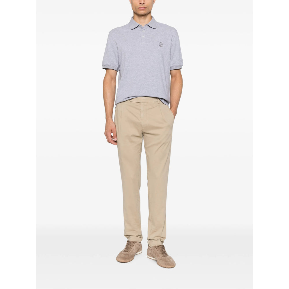Brunello Cucinelli Grey Polo Shirts Men BRUNELLO CUCINELLI