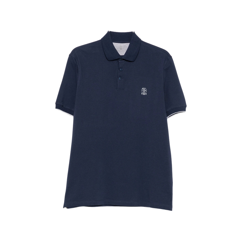 Brunello Cucinelli Blue Polo Shirts Men BRUNELLO CUCINELLI