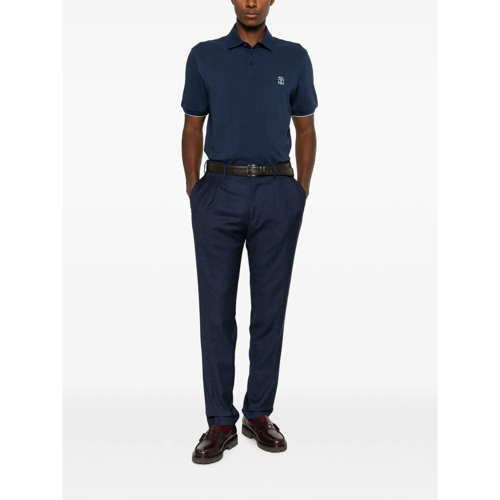 Brunello Cucinelli Blue Polo Shirts Men BRUNELLO CUCINELLI