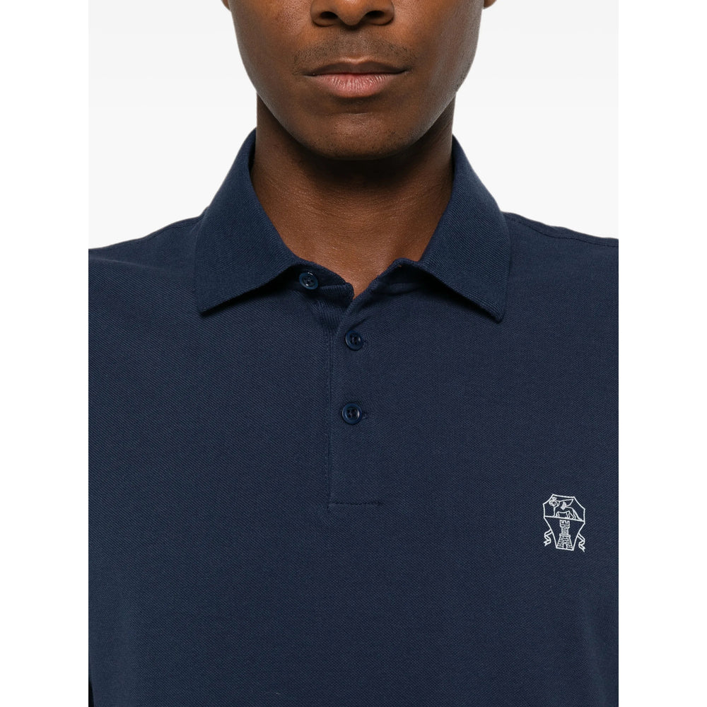 Brunello Cucinelli Blue Polo Shirts Men BRUNELLO CUCINELLI