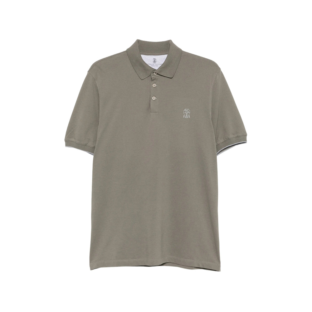 Brunello Cucinelli Green Polo Shirts Men BRUNELLO CUCINELLI
