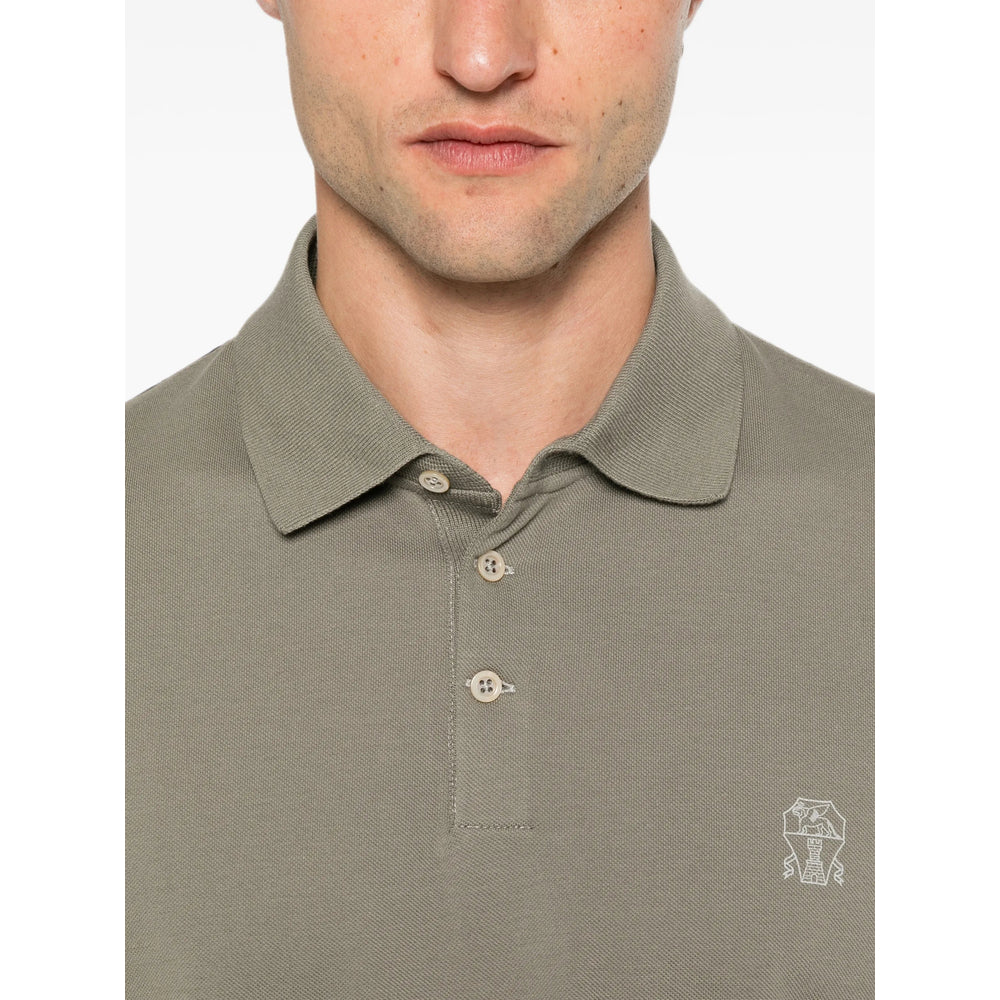 Brunello Cucinelli Green Polo Shirts Men BRUNELLO CUCINELLI