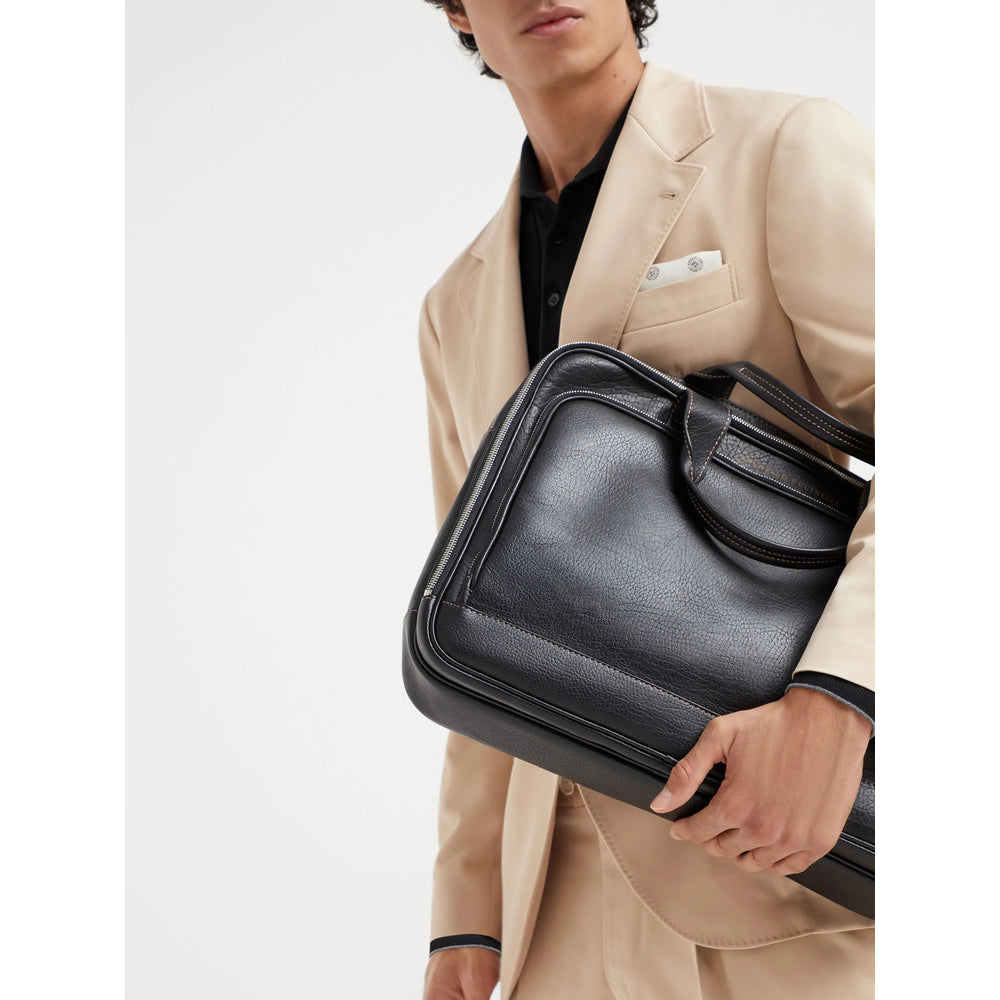 Brunello Cucinelli Black Laptop Bags & Briefcases Men BRUNELLO CUCINELLI