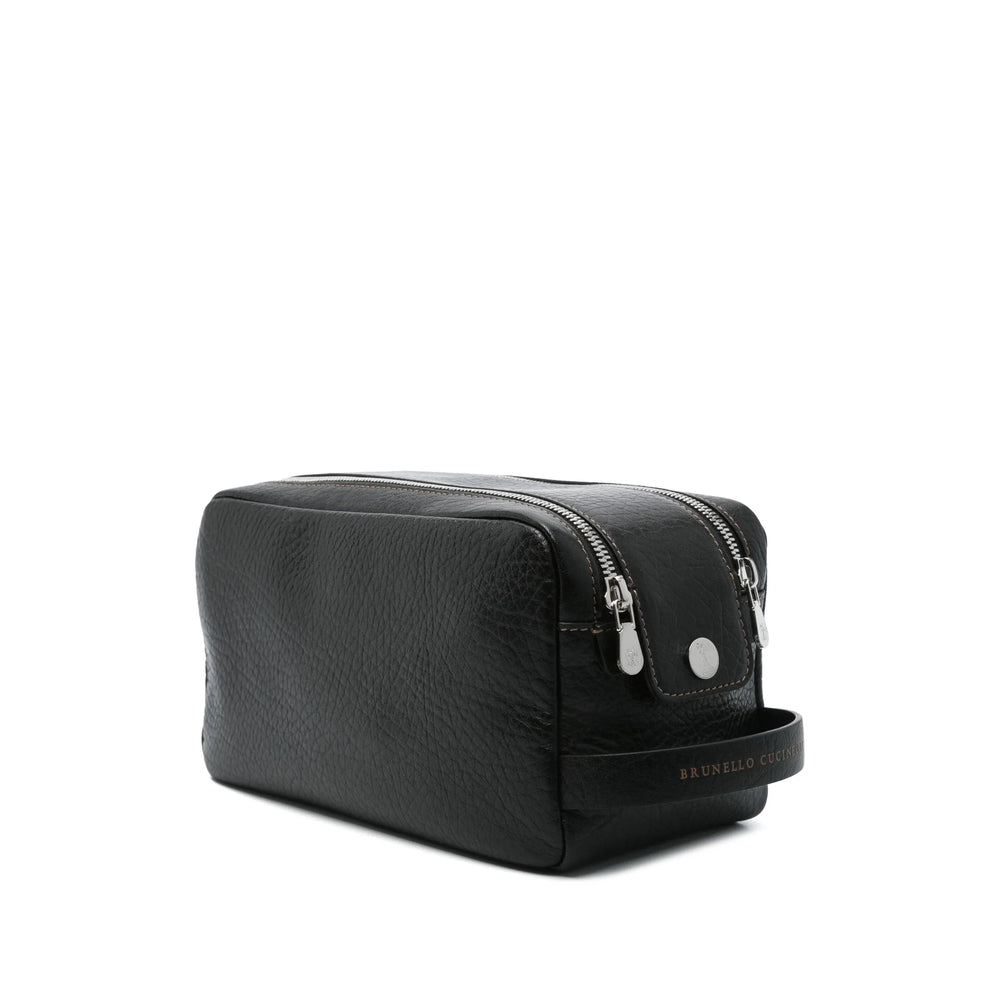 Brunello Cucinelli Black Wash Bags Men BRUNELLO CUCINELLI
