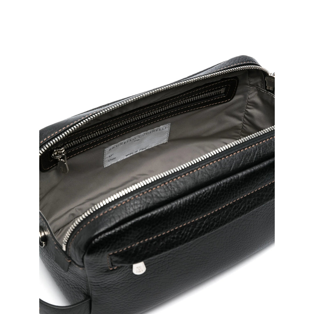 Brunello Cucinelli Black Wash Bags Men BRUNELLO CUCINELLI