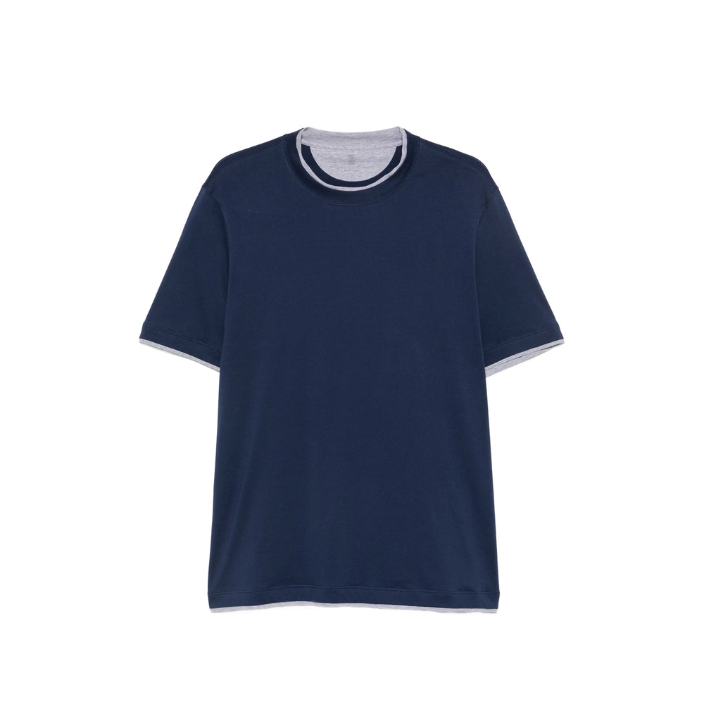 Brunello Cucinelli Blue T-Shirts & Vests - T-Shirts Men BRUNELLO CUCINELLI