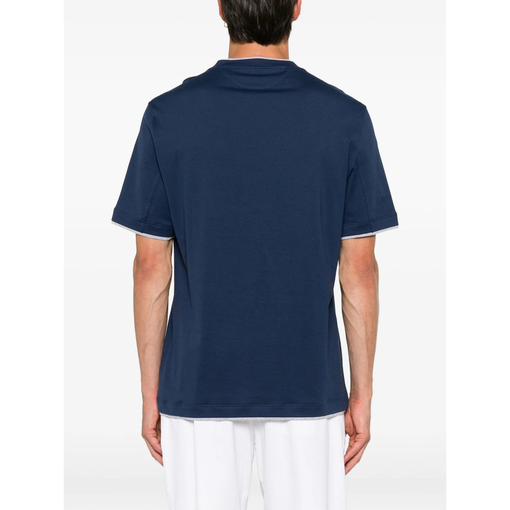 Brunello Cucinelli Blue T-Shirts & Vests - T-Shirts Men BRUNELLO CUCINELLI