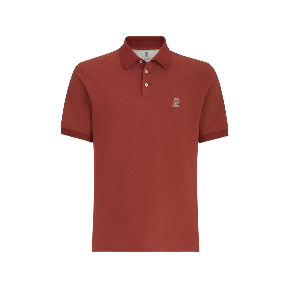 Brunello Cucinelli Orange Polo Shirts Men BRUNELLO CUCINELLI