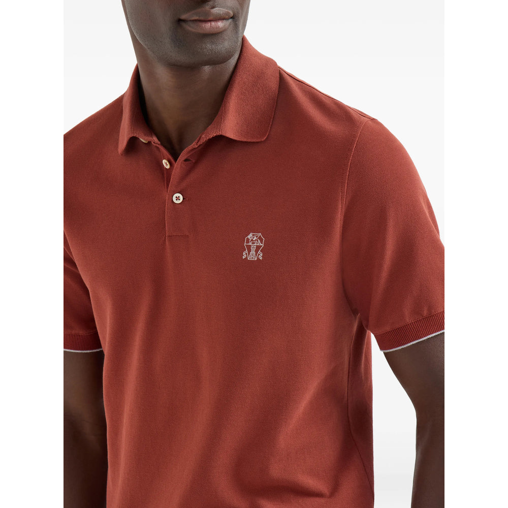 Brunello Cucinelli Orange Polo Shirts Men BRUNELLO CUCINELLI