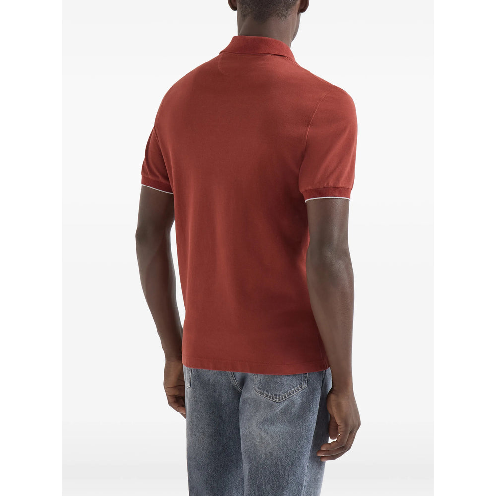 Brunello Cucinelli Orange Polo Shirts Men BRUNELLO CUCINELLI