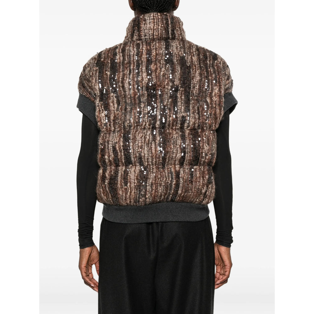 Brunello Cucinelli Brown Jackets - Waistcoat & Gilets Women BRUNELLO CUCINELLI