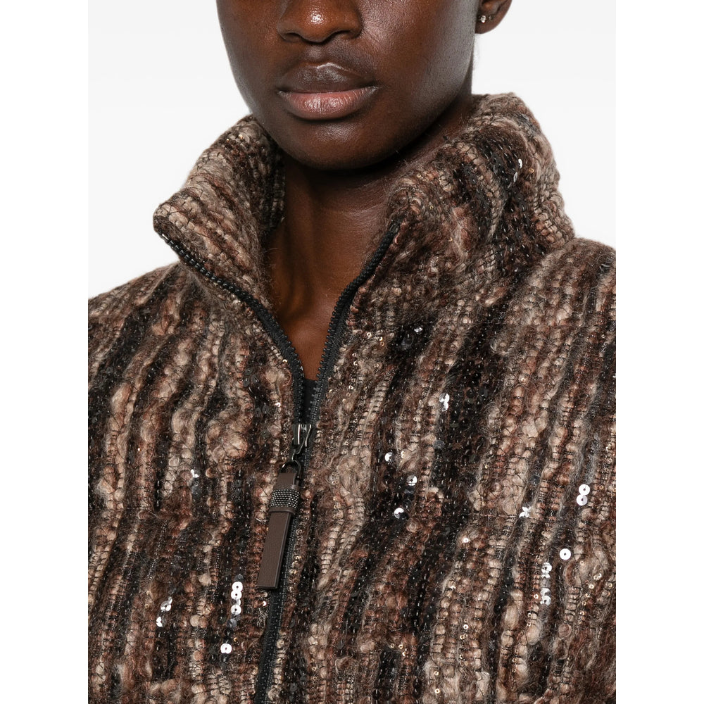 Brunello Cucinelli Brown Jackets - Waistcoat & Gilets Women BRUNELLO CUCINELLI