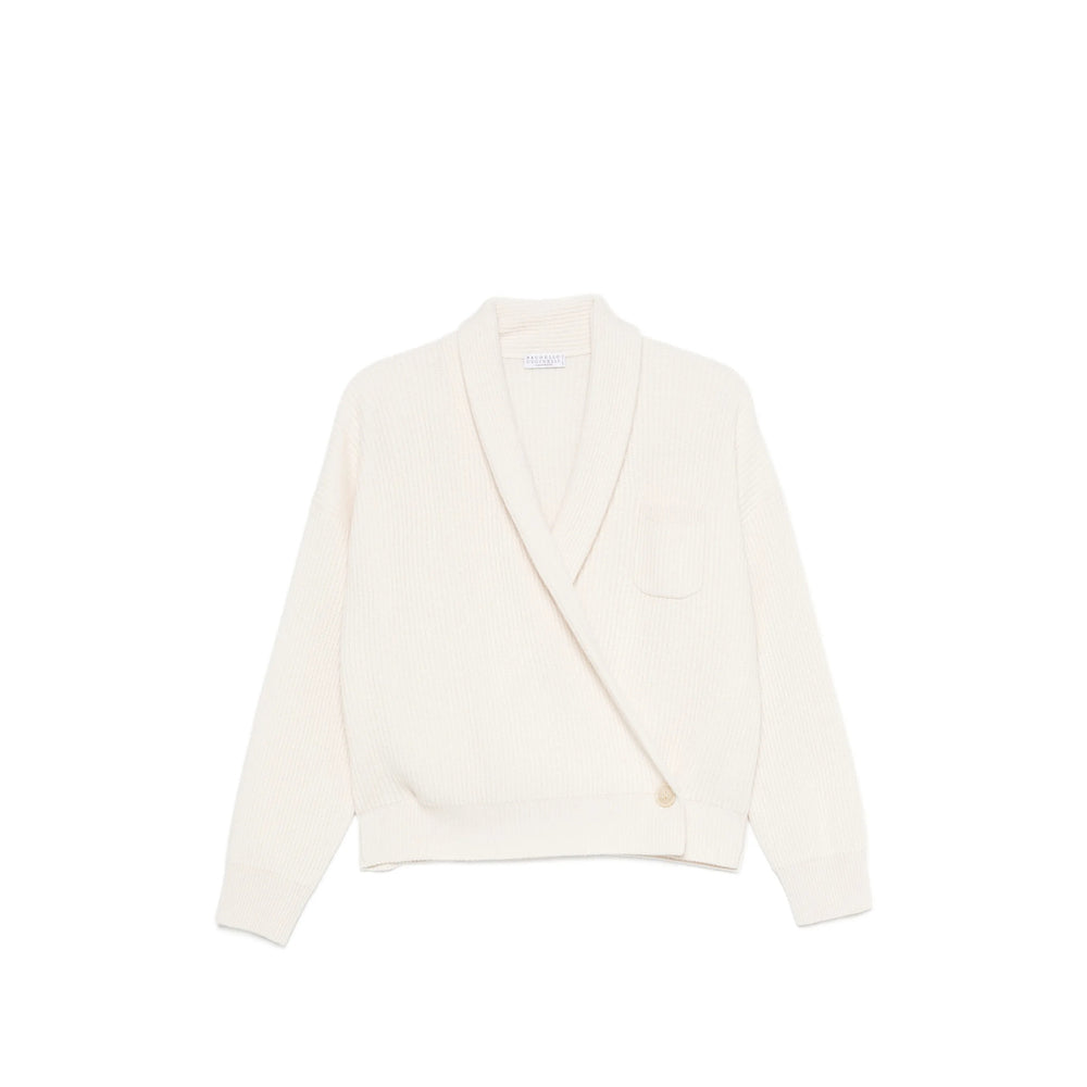 Brunello Cucinelli White Knitwear - Cardigans Women BRUNELLO CUCINELLI