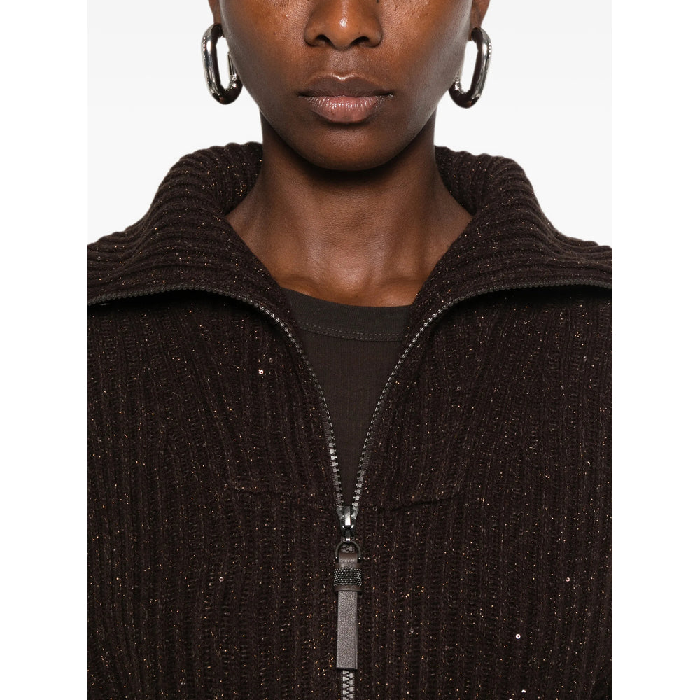 Brunello Cucinelli Brown Knitwear - Cardigans Women BRUNELLO CUCINELLI