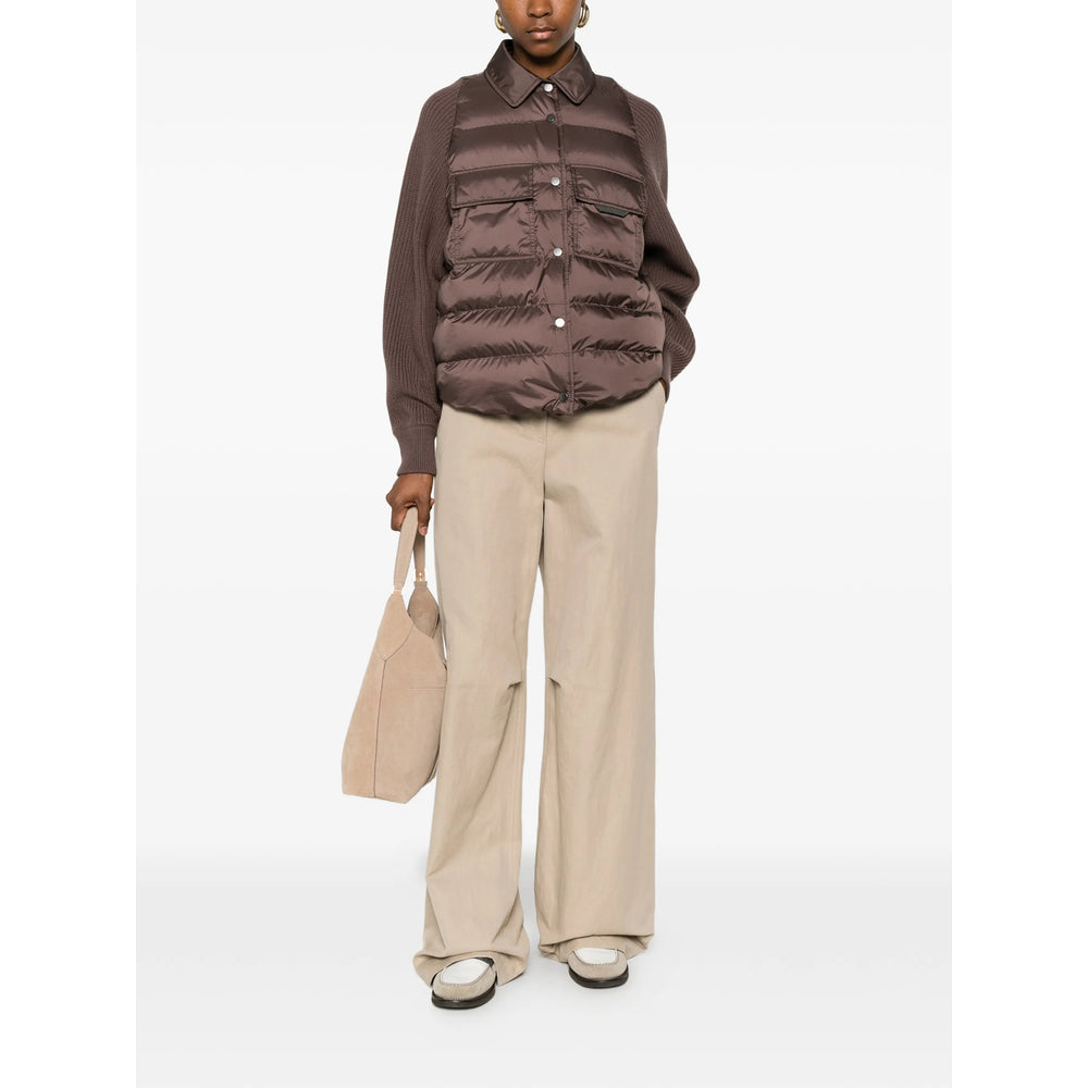 Brunello Cucinelli Brown Jackets - Puffer Jackets Women BRUNELLO CUCINELLI