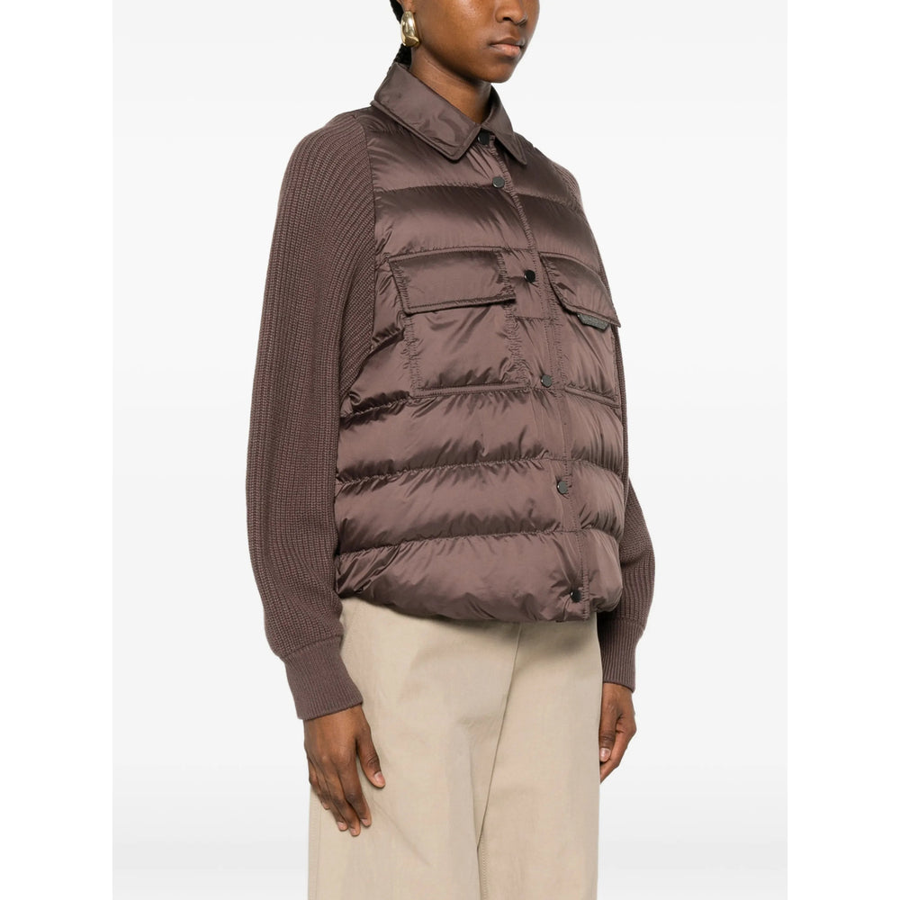 Brunello Cucinelli Brown Jackets - Puffer Jackets Women BRUNELLO CUCINELLI