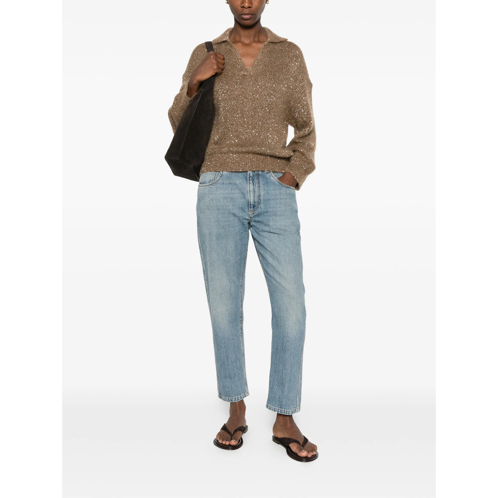 Brunello Cucinelli Brown Knitwear - Jumpers Women BRUNELLO CUCINELLI
