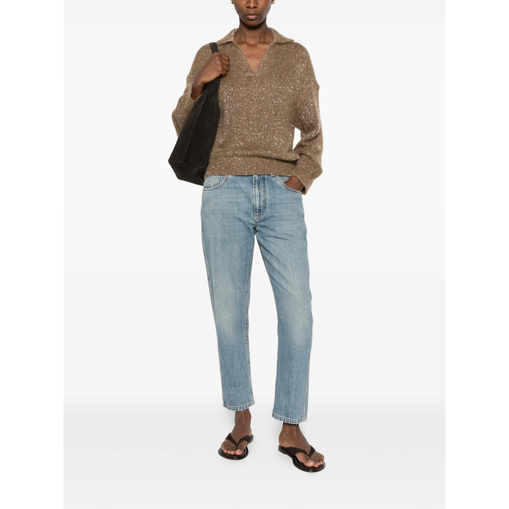 Brunello Cucinelli Blue Denim - Straight-Leg Jeans Women BRUNELLO CUCINELLI