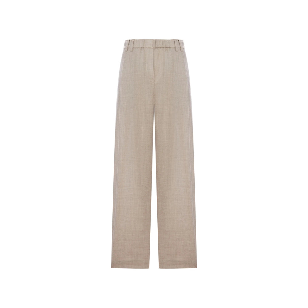 Brunello Cucinelli Neutrals Trousers - Straight Trousers Women BRUNELLO CUCINELLI