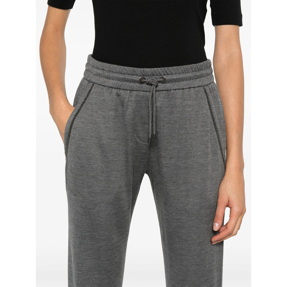 Brunello Cucinelli Grey Trousers - Track Pants Women BRUNELLO CUCINELLI
