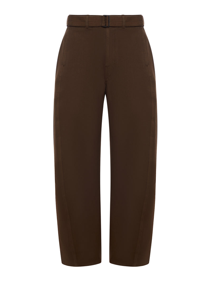 Lemaire Women Cotton Trousers With Braided Belt LEMAIRE