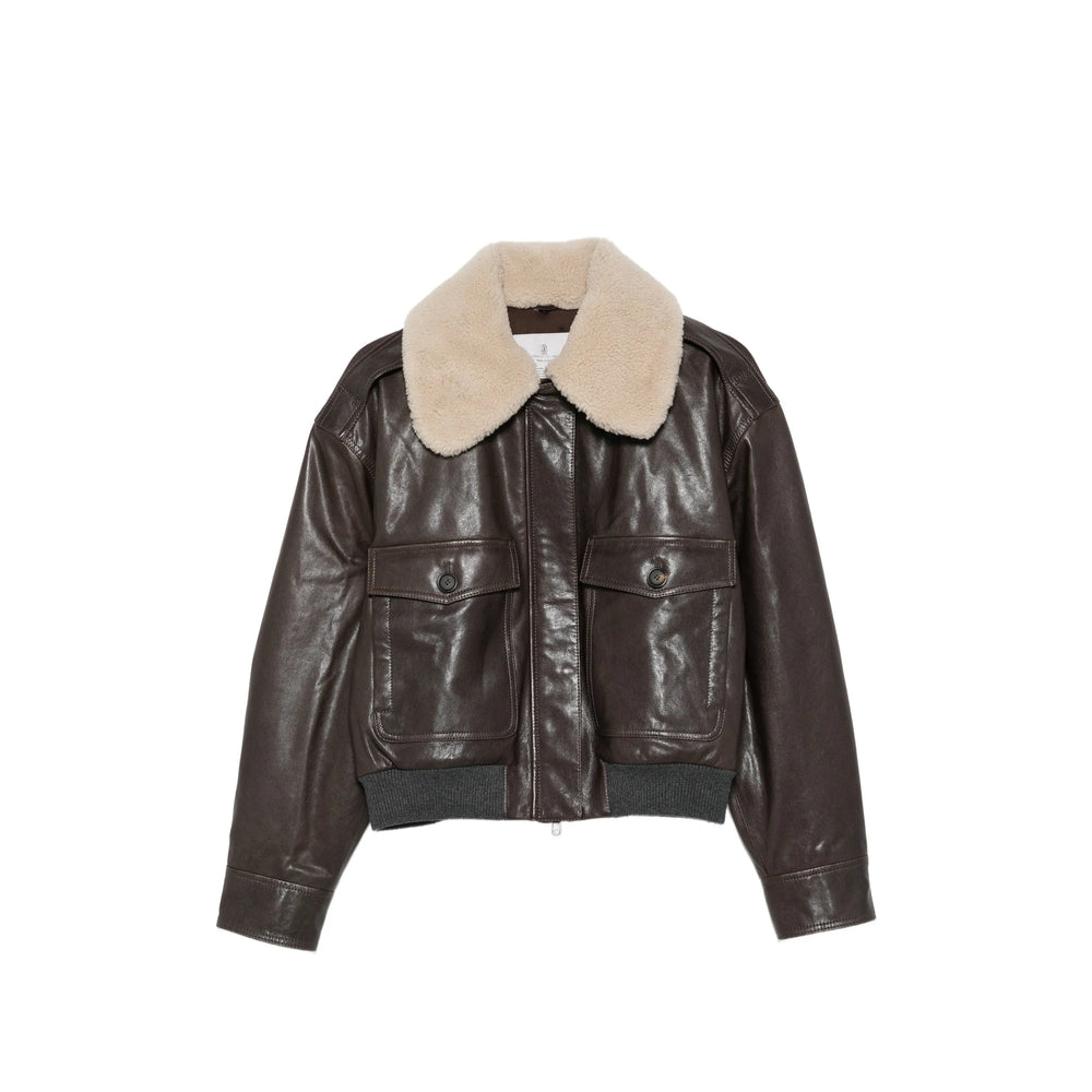 Brunello Cucinelli Brown Jackets - Leather Jackets Women BRUNELLO CUCINELLI