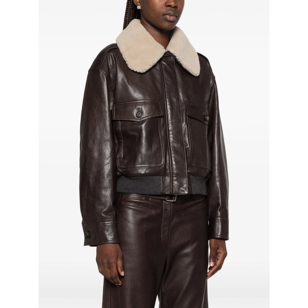 Brunello Cucinelli Brown Jackets - Leather Jackets Women BRUNELLO CUCINELLI