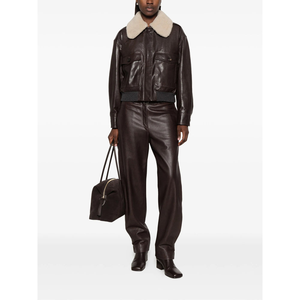 Brunello Cucinelli Brown Jackets - Leather Jackets Women BRUNELLO CUCINELLI