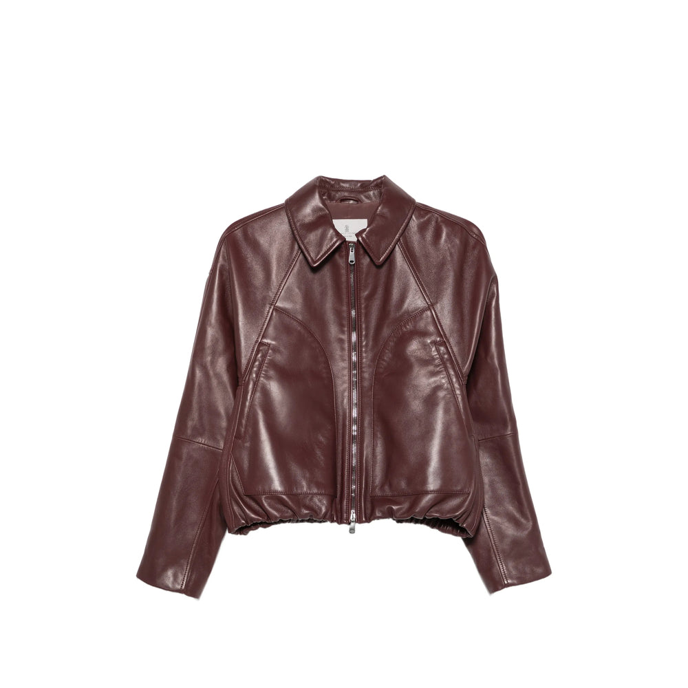 Brunello Cucinelli Red Jackets - Leather Jackets Women BRUNELLO CUCINELLI