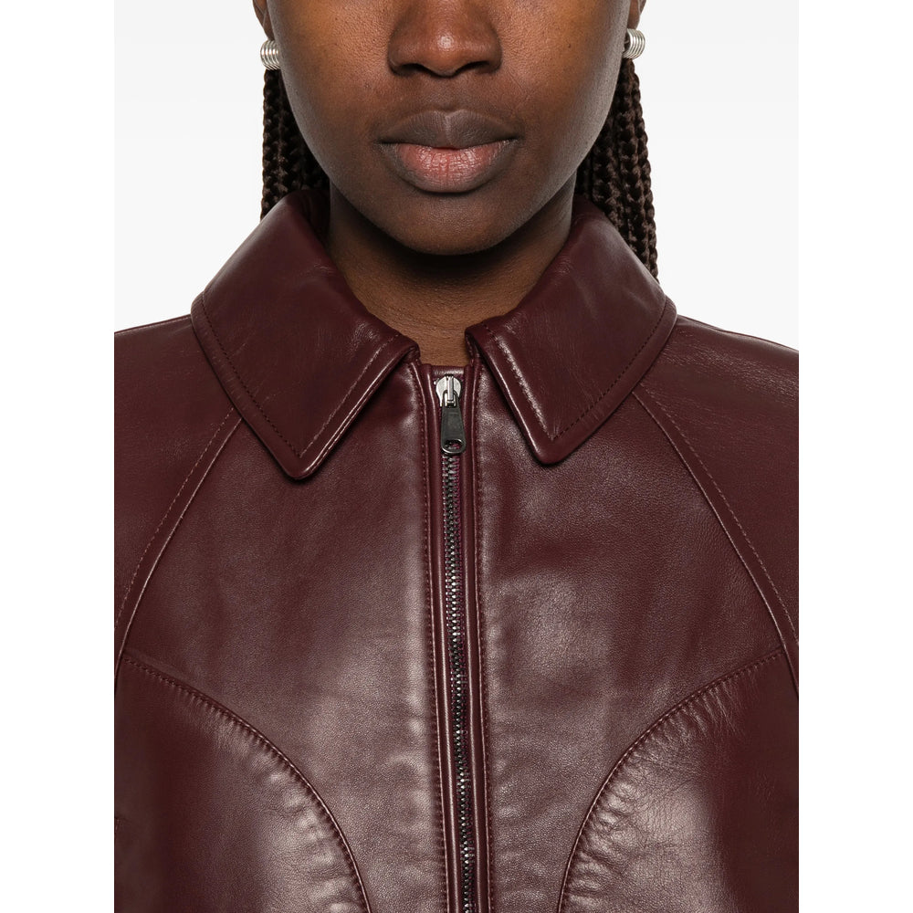 Brunello Cucinelli Red Jackets - Leather Jackets Women BRUNELLO CUCINELLI