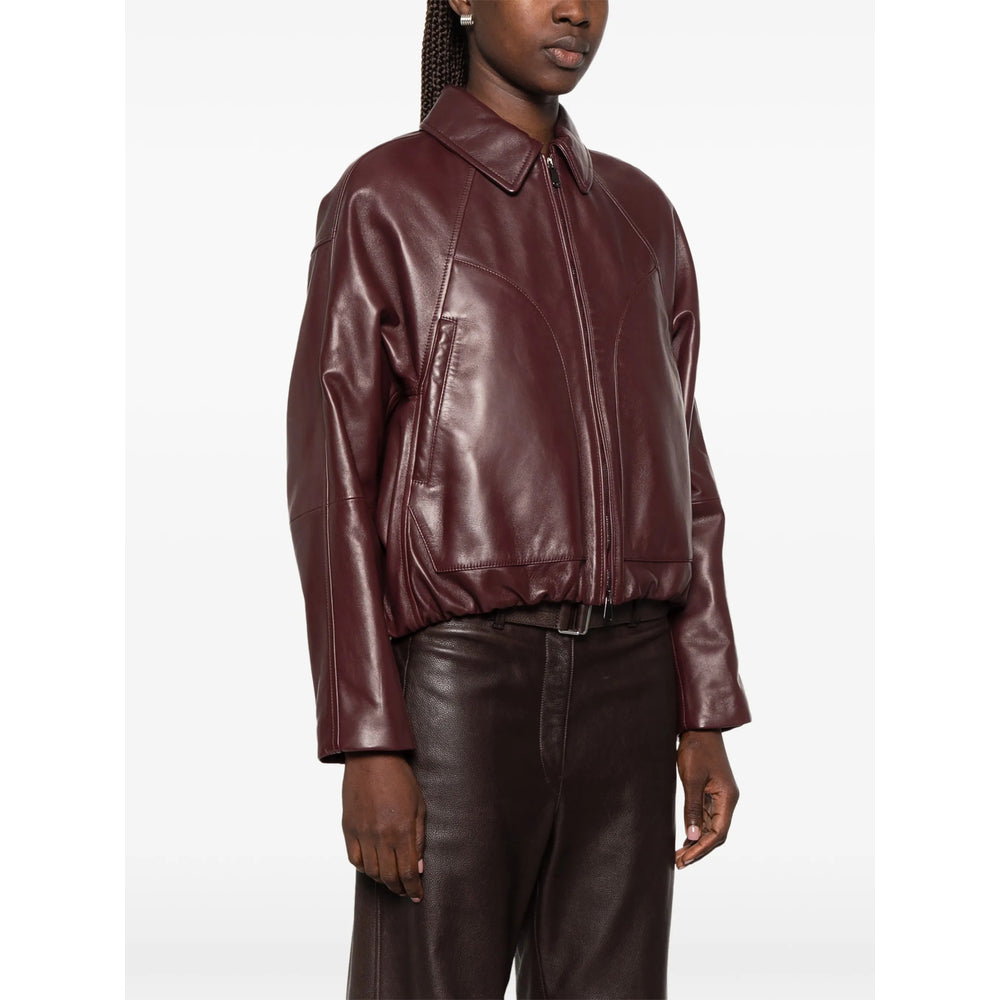 Brunello Cucinelli Red Jackets - Leather Jackets Women BRUNELLO CUCINELLI
