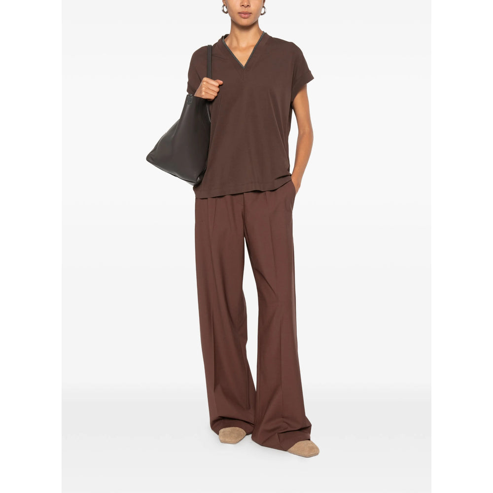 Brunello Cucinelli Brown Trousers - Palazzo Pants Women BRUNELLO CUCINELLI