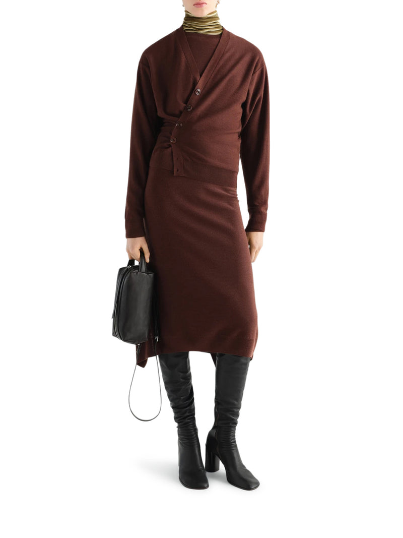 Lemaire Women Relaxed Twisted Cardigan In Merino Blend LEMAIRE