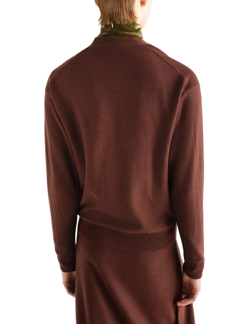 Lemaire Women Relaxed Twisted Cardigan In Merino Blend LEMAIRE