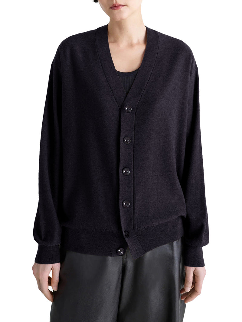 Lemaire Women Relaxed Twisted Cardigan In Merino Blend LEMAIRE