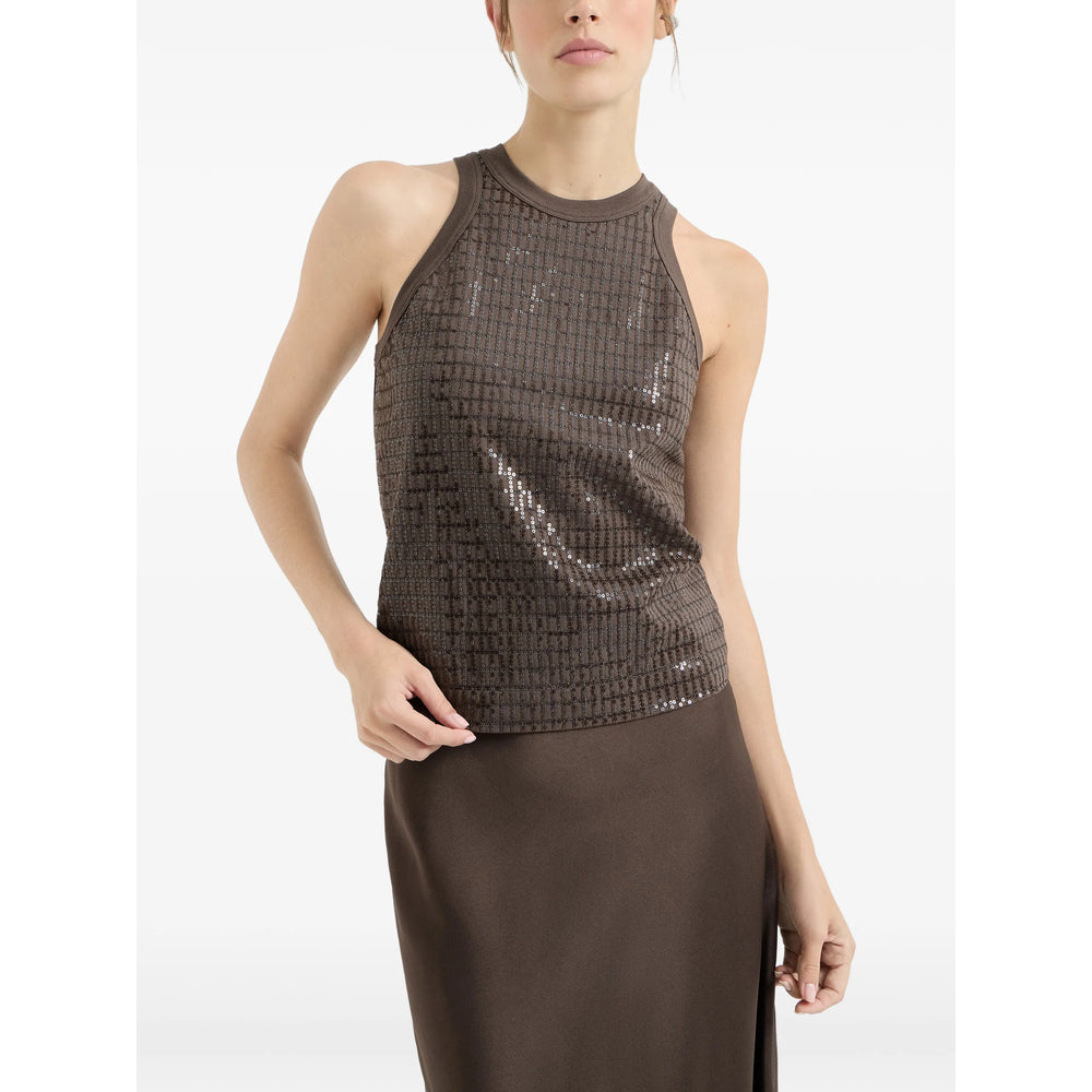 Brunello Cucinelli Brown Tops - Vests & Tank Tops Women BRUNELLO CUCINELLI