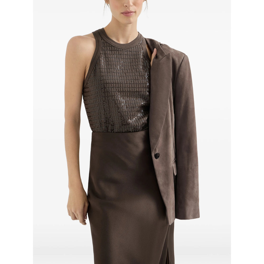 Brunello Cucinelli Brown Tops - Vests & Tank Tops Women BRUNELLO CUCINELLI