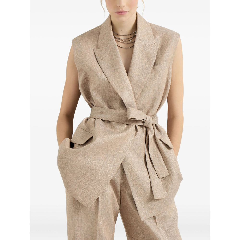 Brunello Cucinelli Neutrals Jackets - Waistcoat & Gilets Women BRUNELLO CUCINELLI