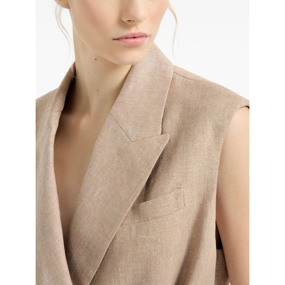 Brunello Cucinelli Neutrals Jackets - Waistcoat & Gilets Women BRUNELLO CUCINELLI