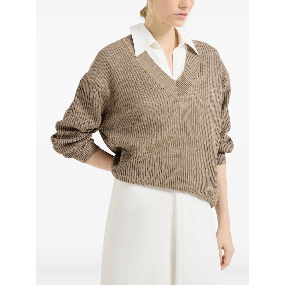 Brunello Cucinelli Brown Knitwear - Jumpers Women BRUNELLO CUCINELLI
