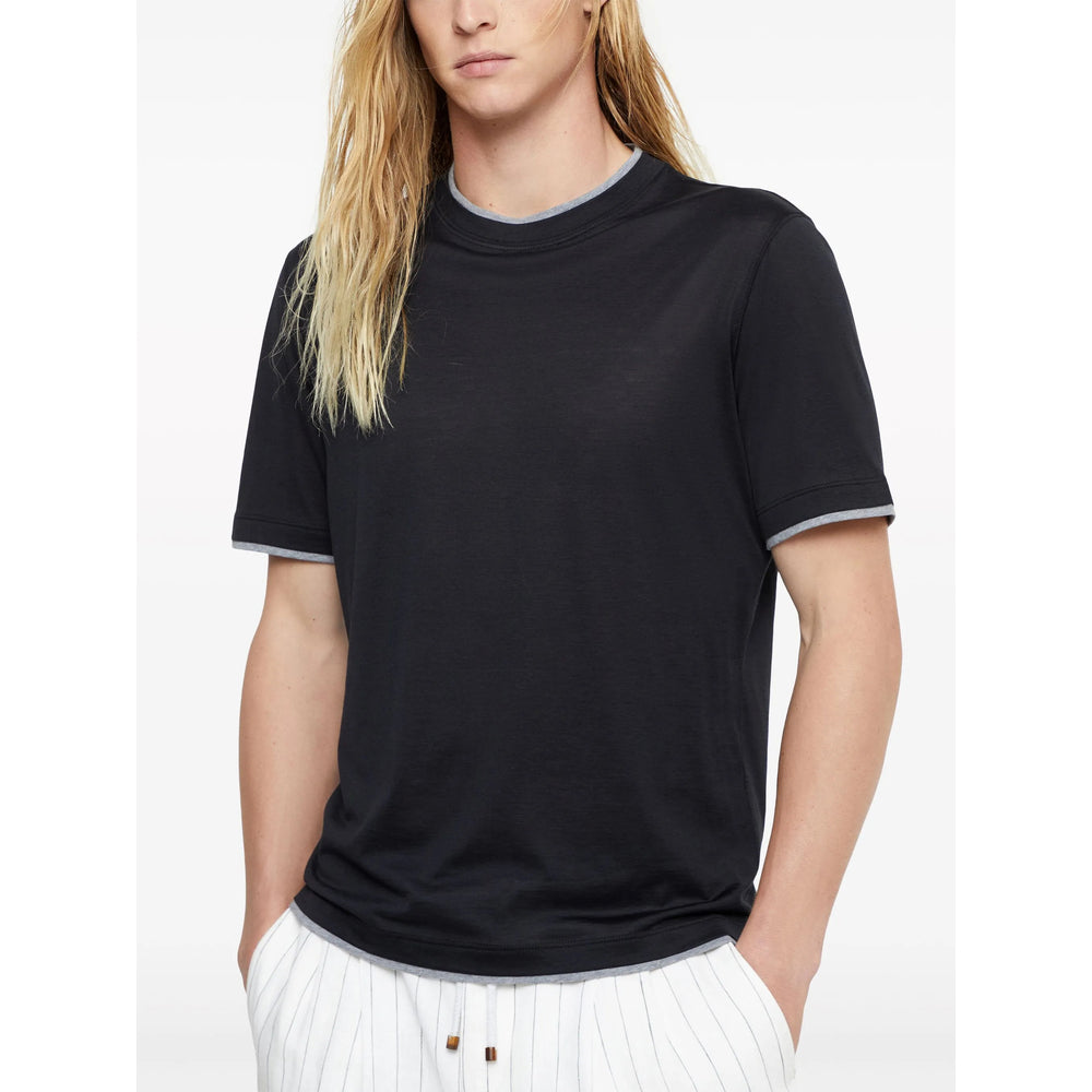 Brunello Cucinelli Black T-Shirts & Vests - T-Shirts Men BRUNELLO CUCINELLI