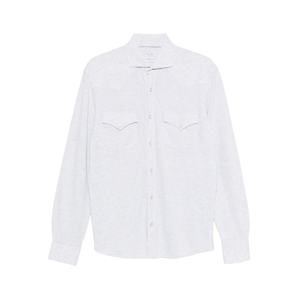 Brunello Cucinelli Grey Shirts Men BRUNELLO CUCINELLI