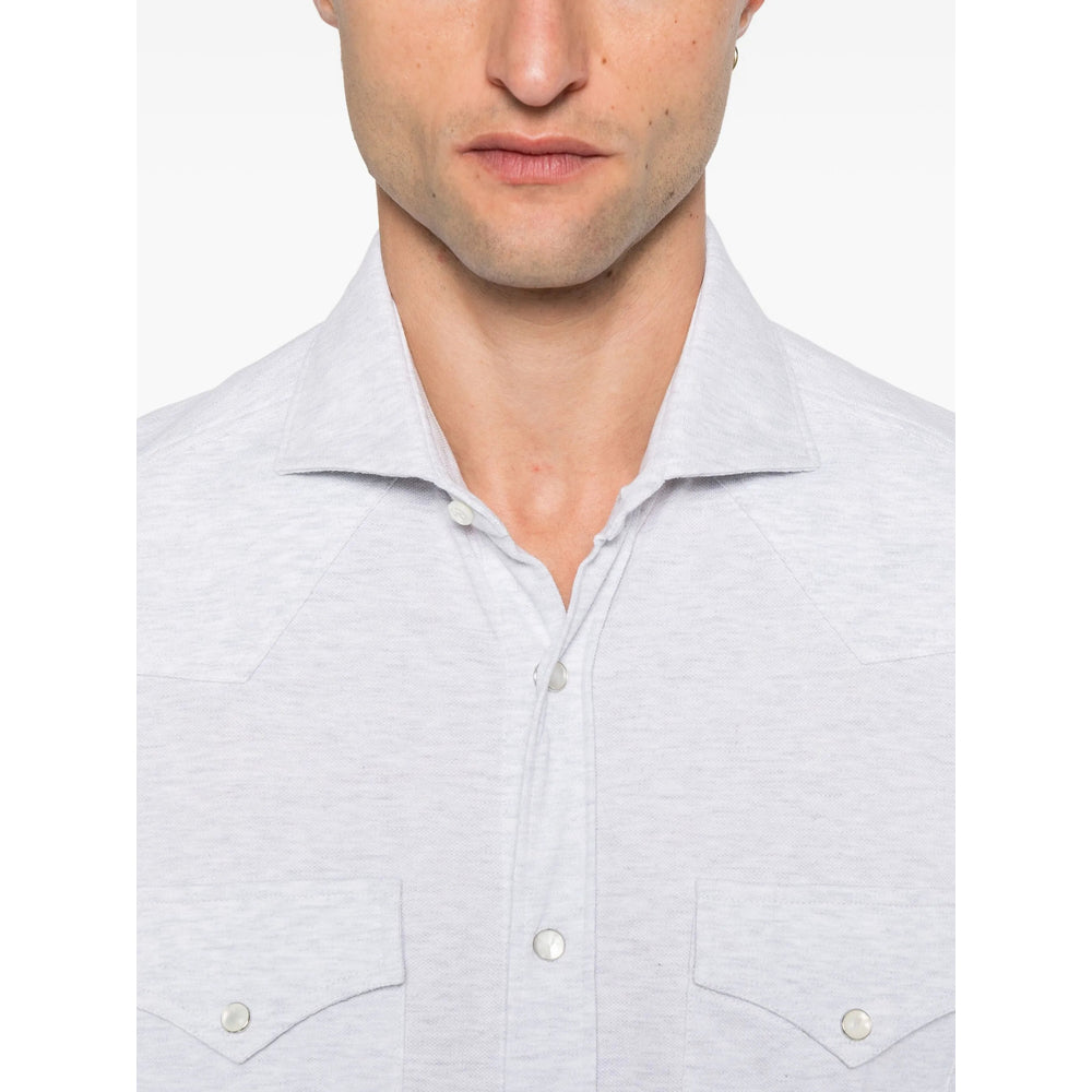 Brunello Cucinelli Grey Shirts Men BRUNELLO CUCINELLI
