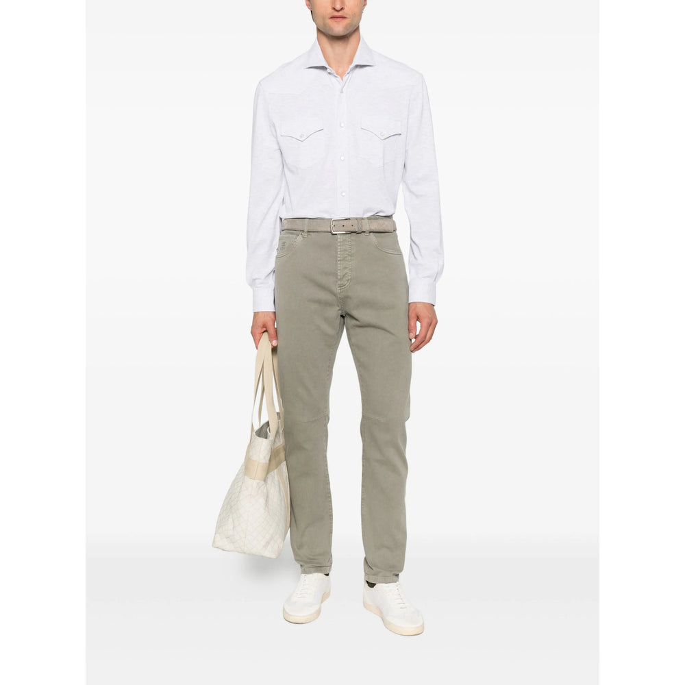 Brunello Cucinelli Grey Shirts Men BRUNELLO CUCINELLI