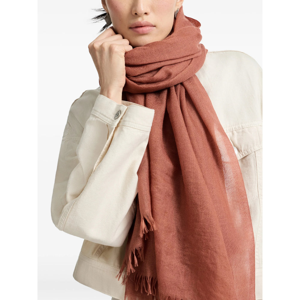 Brunello Cucinelli Brown Scarves Women BRUNELLO CUCINELLI