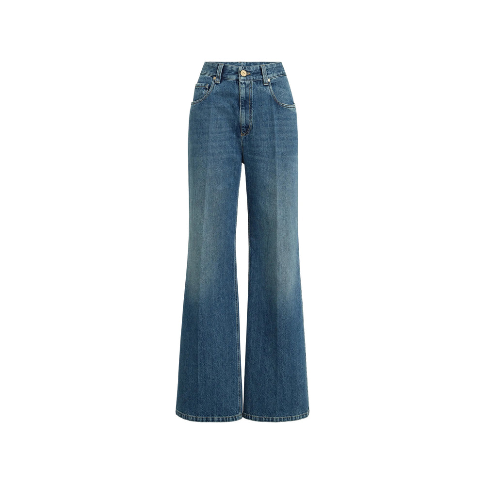 Brunello Cucinelli Blue Denim - Wide-Leg Jeans Women BRUNELLO CUCINELLI