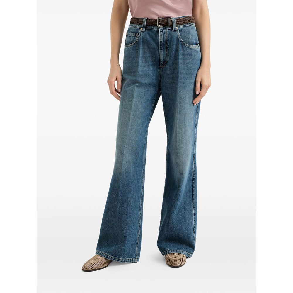 Brunello Cucinelli Blue Denim - Wide-Leg Jeans Women BRUNELLO CUCINELLI