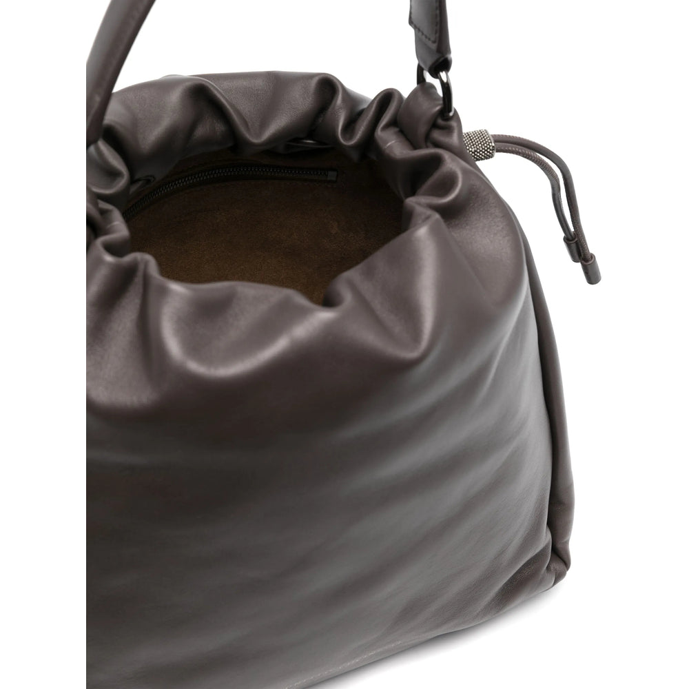 Brunello Cucinelli Grey Bucket Bags Women BRUNELLO CUCINELLI