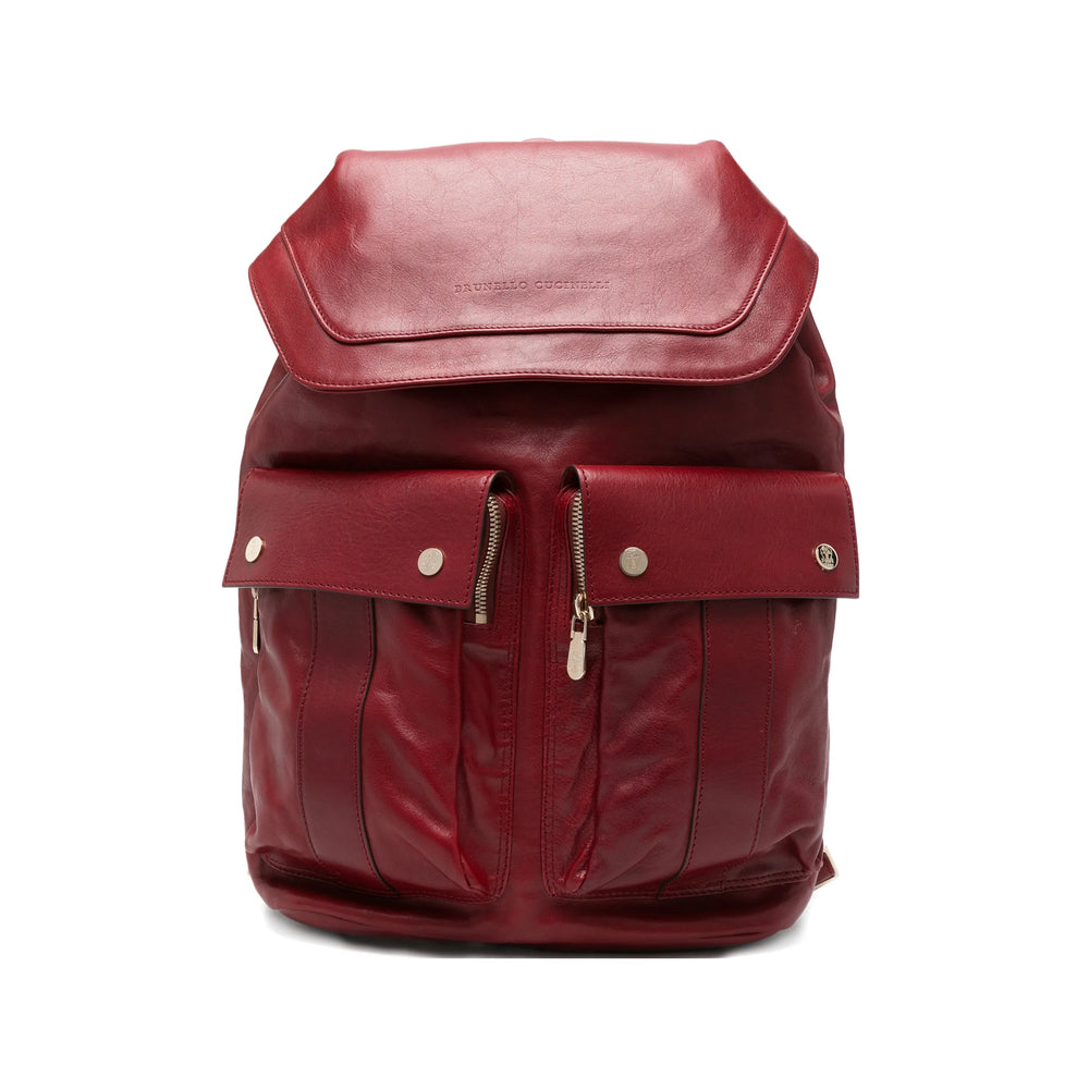 Brunello Cucinelli Red Backpacks Men BRUNELLO CUCINELLI